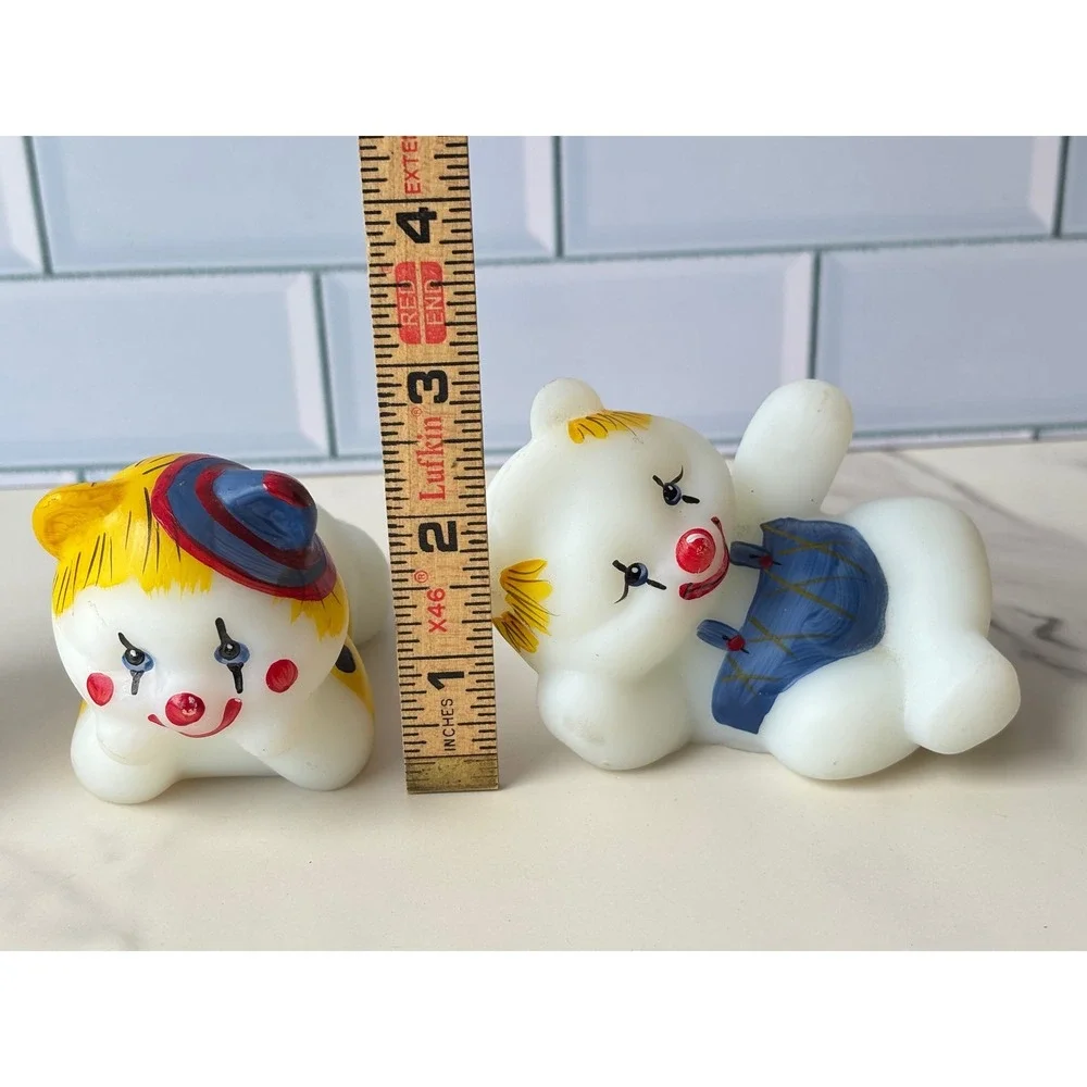3 Pc Fenton Art Glass Centennial Countdown Celebration Clown Bear Figurines  USA